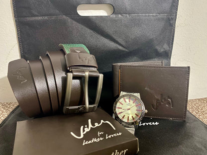 Trío Vélez: Reloj + Correa + Billetera + Tula