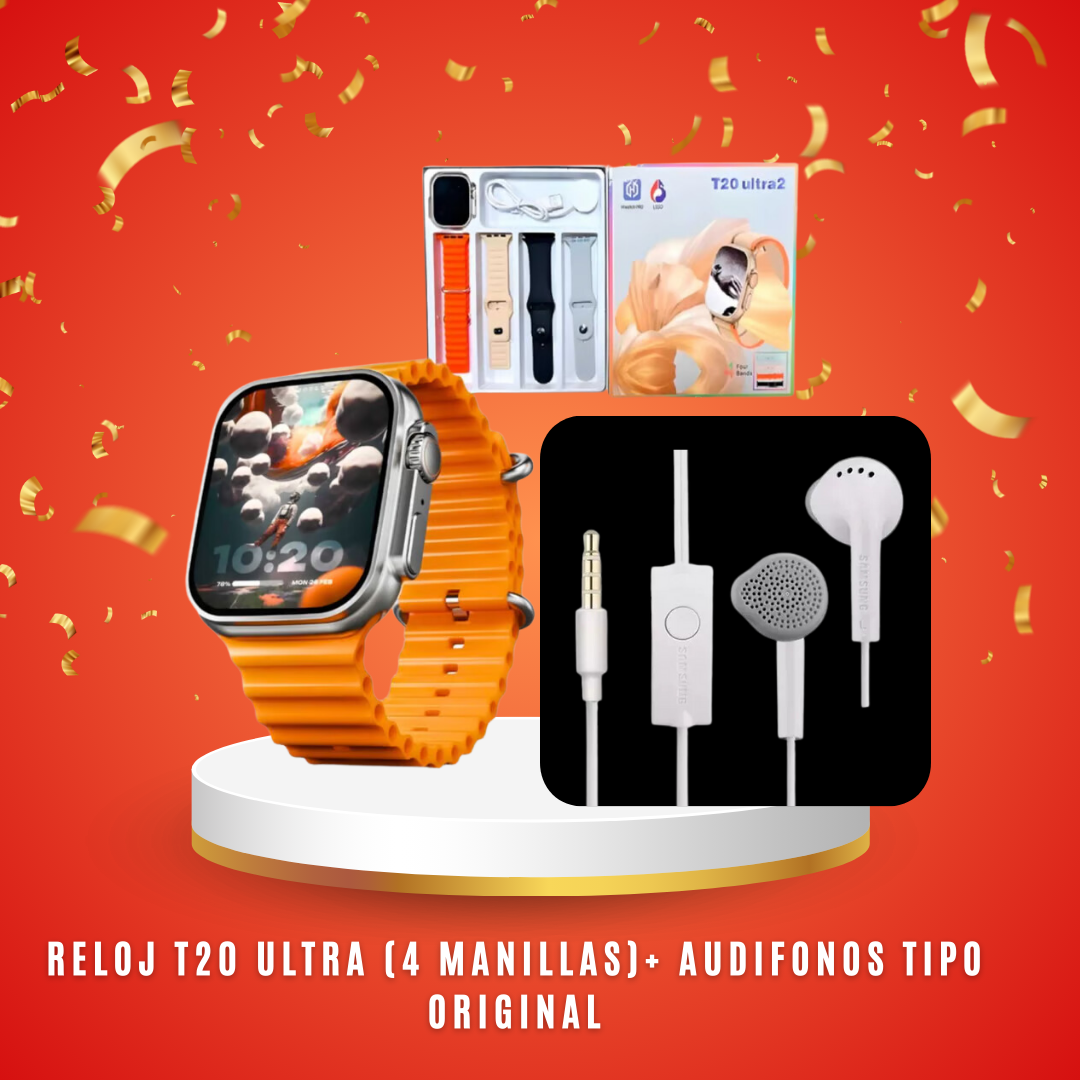 Smart Watch T20 Ultra + Audifonos